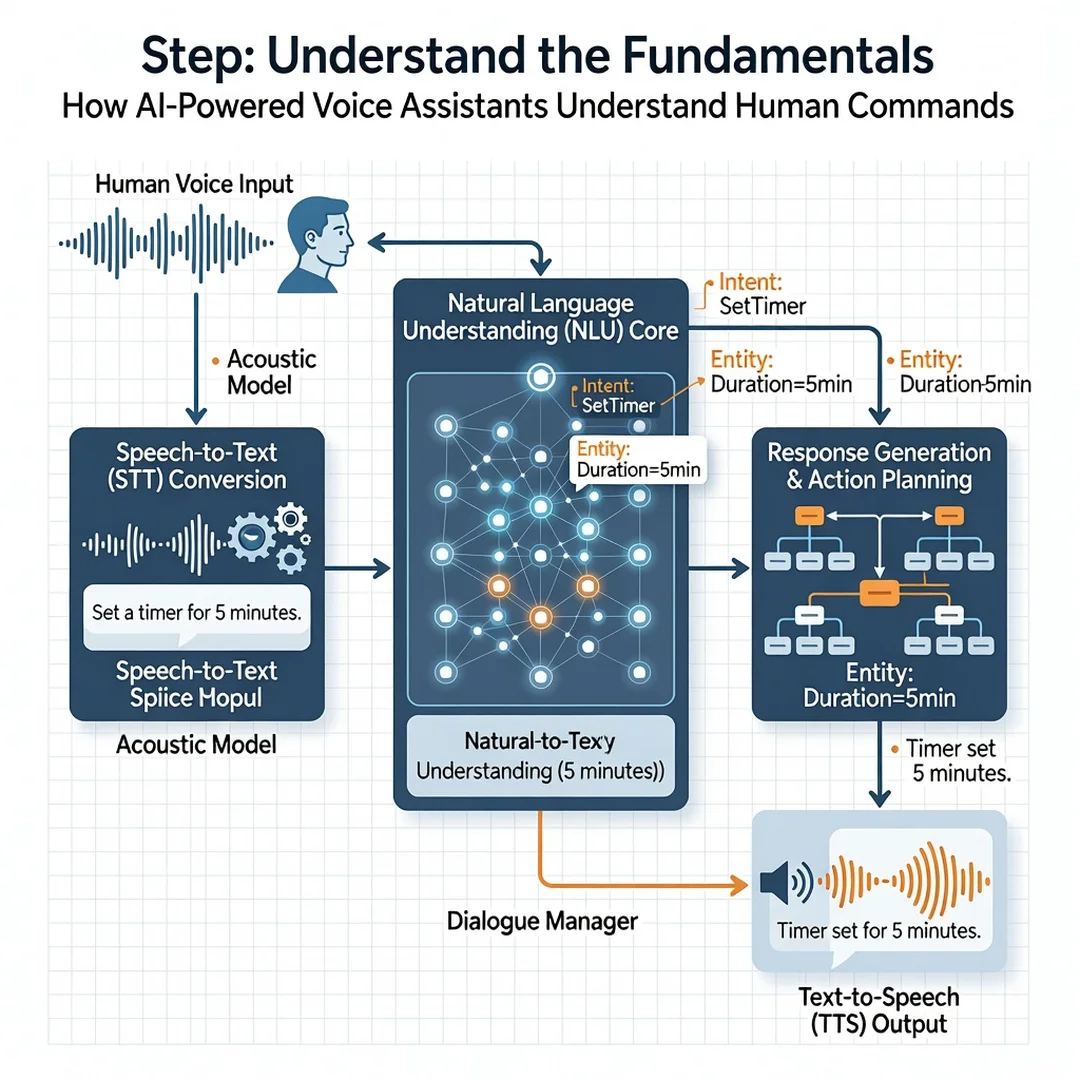 Step 1: Illustration for step: Understand the fundamentals related to How AI-Powered Voice Assistants Unders