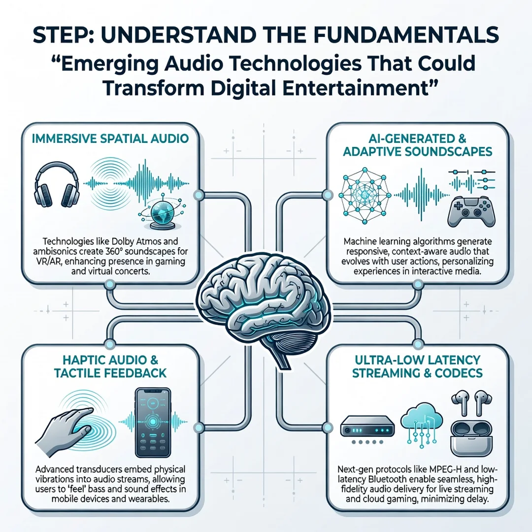Step 1: Illustration for step: Understand the fundamentals related to Emerging Audio Technologies That Could