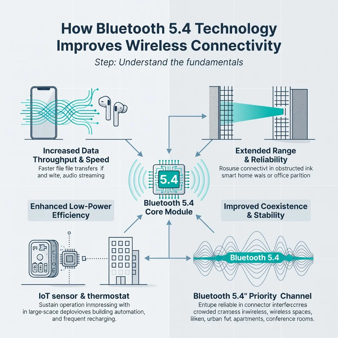 Step 1: Illustration for step: Understand the fundamentals related to How Bluetooth 5.4 Technology Improves 
