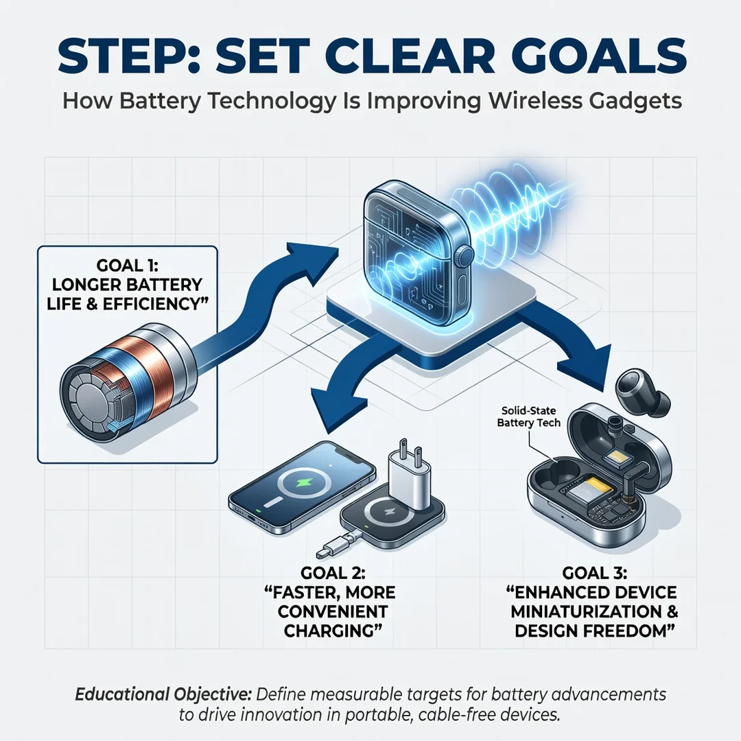 Step 3: Illustration for step: Set clear goals related to How Battery Technology Is Improving Wireless Gadge
