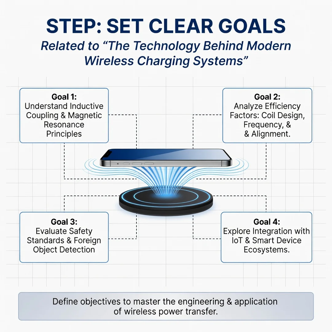 Step 3: Illustration for step: Set clear goals related to The Technology Behind Modern Wireless Charging Sys