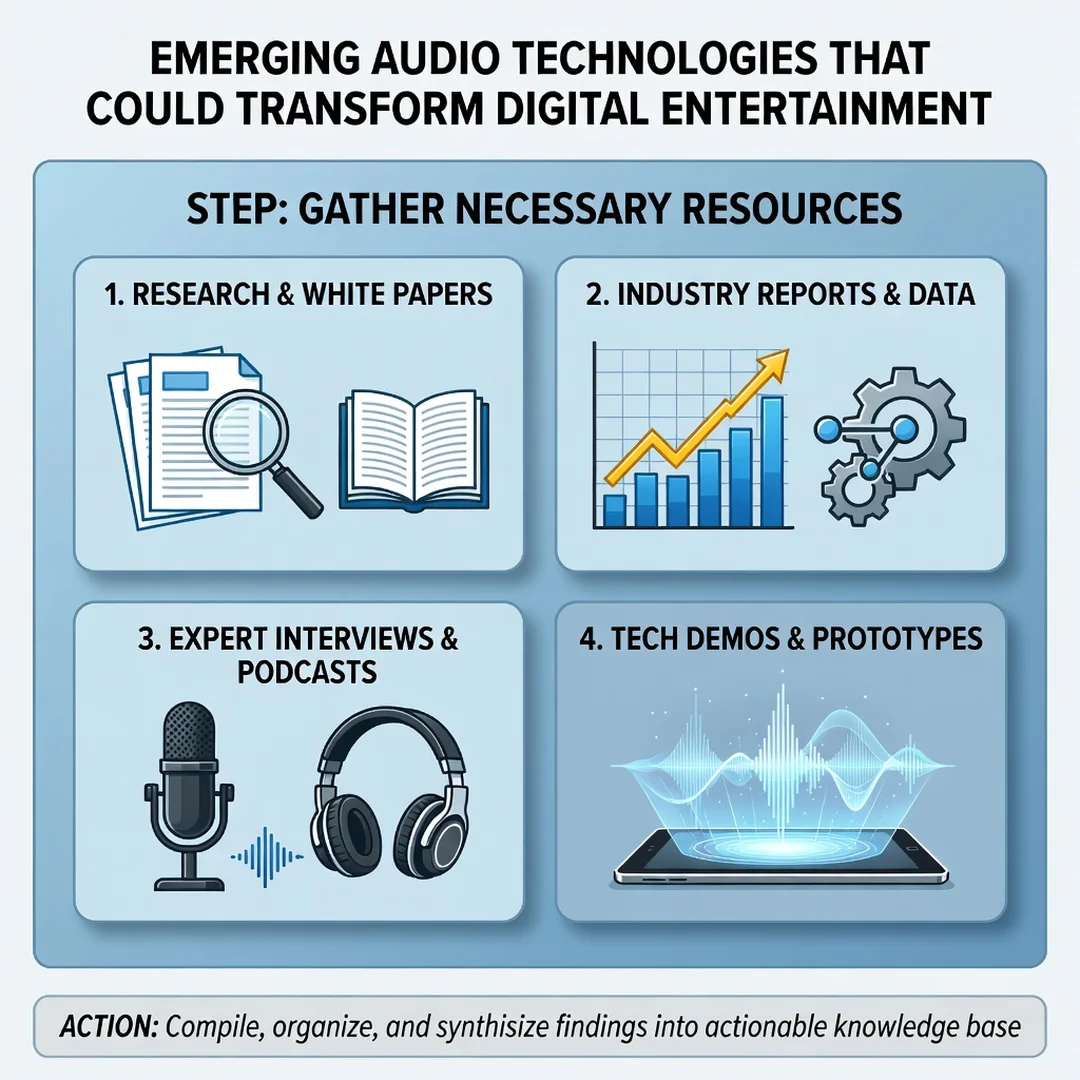 Step 4: Illustration for step: Gather necessary resources related to Emerging Audio Technologies That Could 