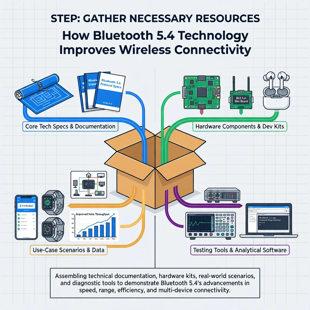 Step 4: Illustration for step: Gather necessary resources related to How Bluetooth 5.4 Technology Improves W