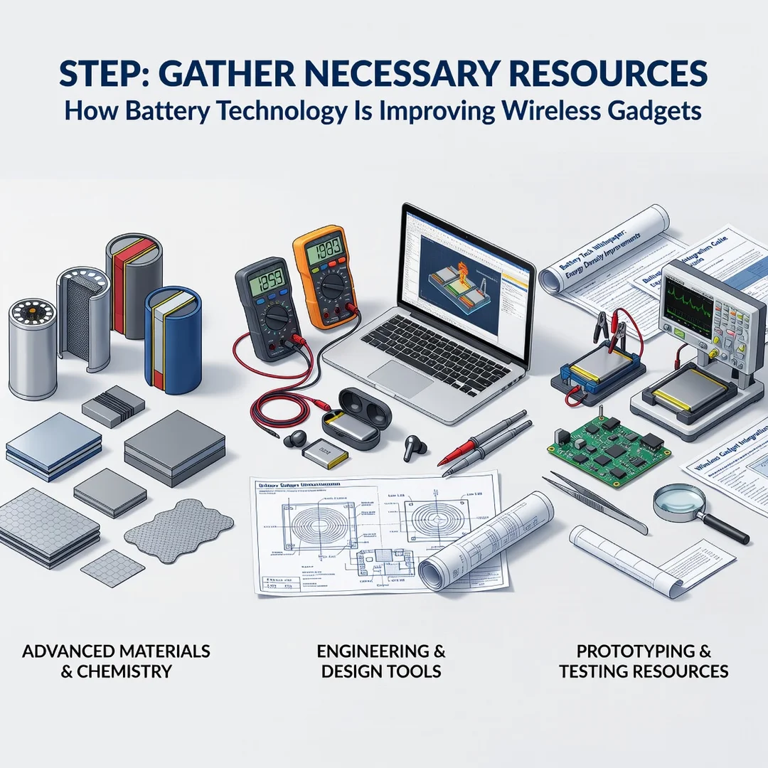 Step 4: Illustration for step: Gather necessary resources related to How Battery Technology Is Improving Wir