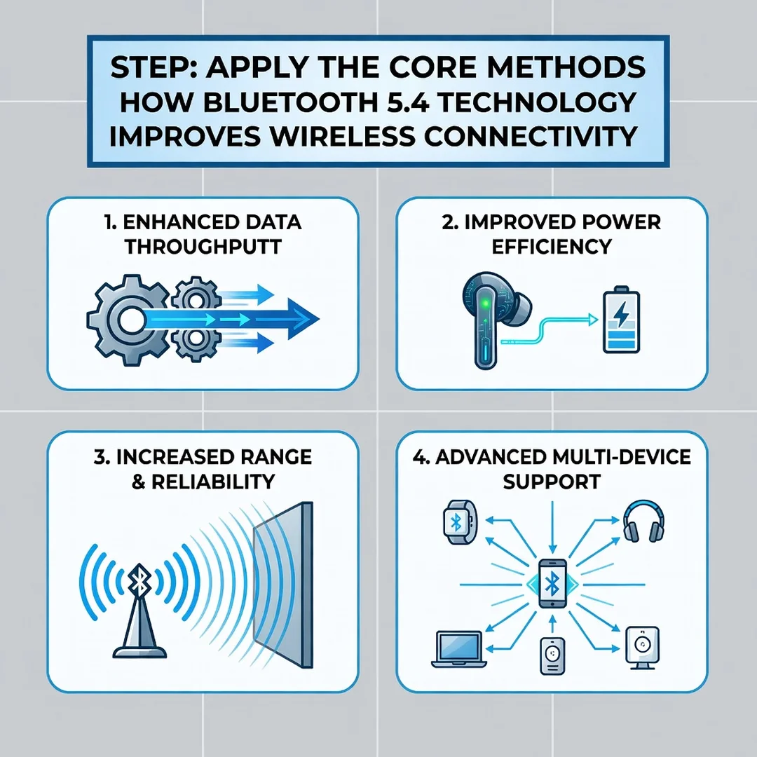 Step 5: Illustration for step: Apply the core methods related to How Bluetooth 5.4 Technology Improves Wirel