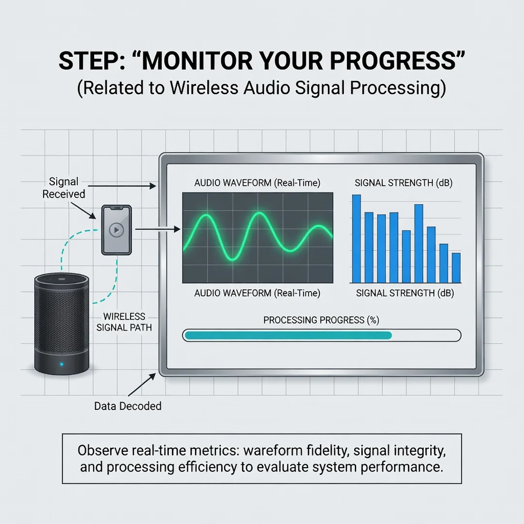 Step 6: Illustration for step: Monitor your progress related to How Wireless Speakers Receive and Process Au
