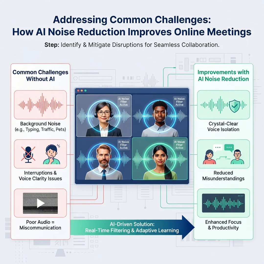 Step 7: Illustration for step: Address common challenges related to How AI Noise Reduction Improves Online M
