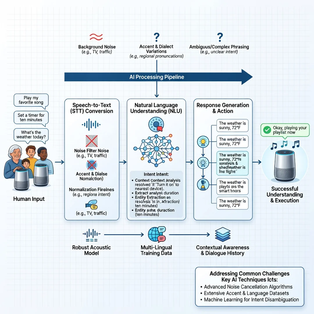 Step 7: Illustration for step: Address common challenges related to How AI-Powered Voice Assistants Understa