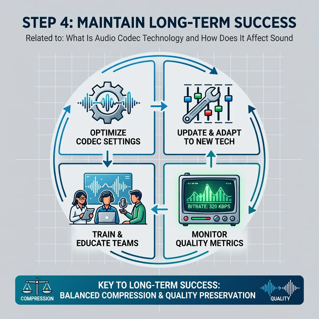 Step 8: Illustration for step: Maintain long-term success related to What Is Audio Codec Technology and How 