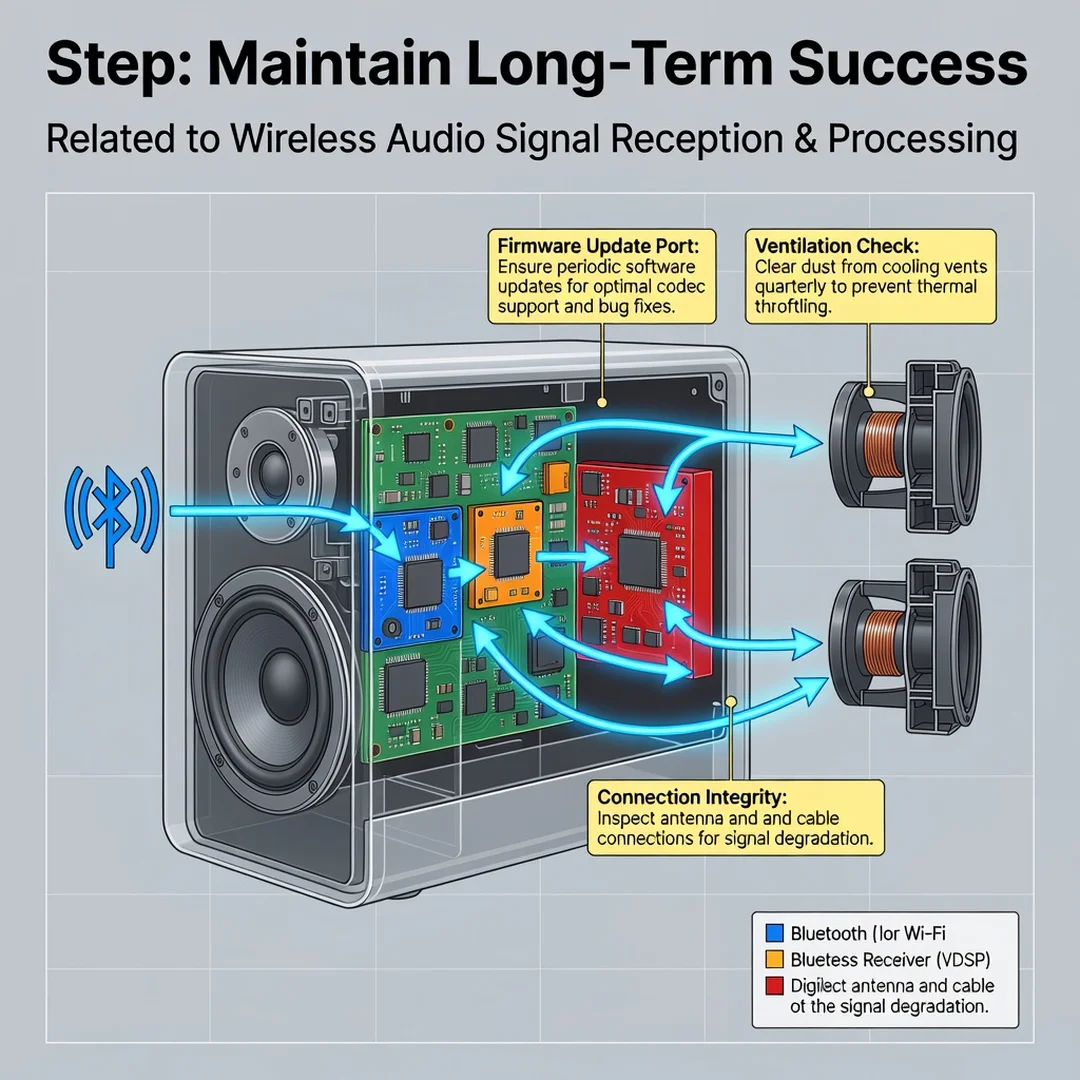 Step 8: Illustration for step: Maintain long-term success related to How Wireless Speakers Receive and Proce